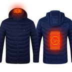 Winter Heated Jacket USB Electric Cotton Coat Zip-up Heater Thermal Clothing Heating Vest For Men
